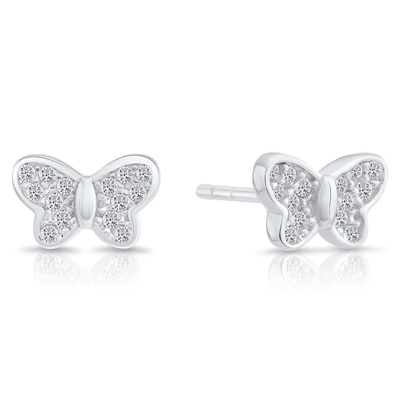 Sterling Silver Butterfly Stud Earrings