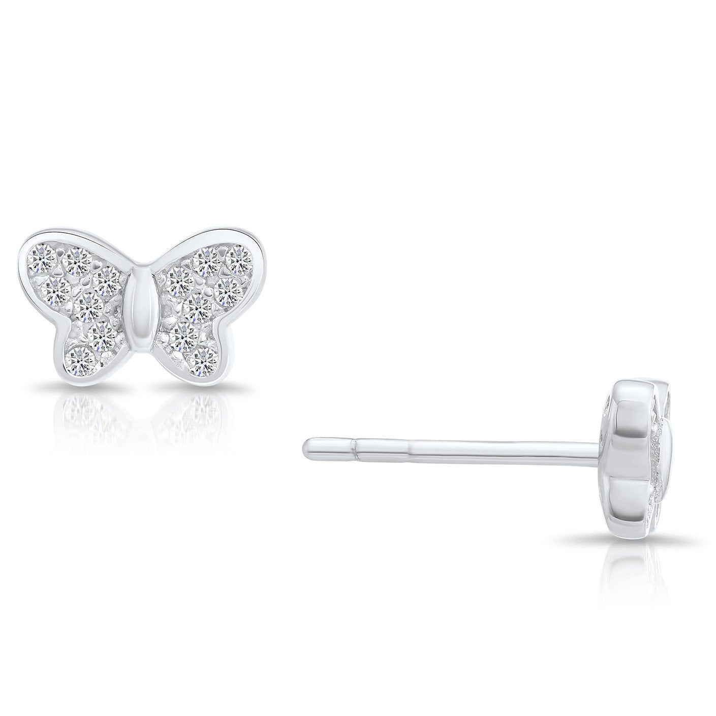 Sterling Silver Butterfly Stud Earrings