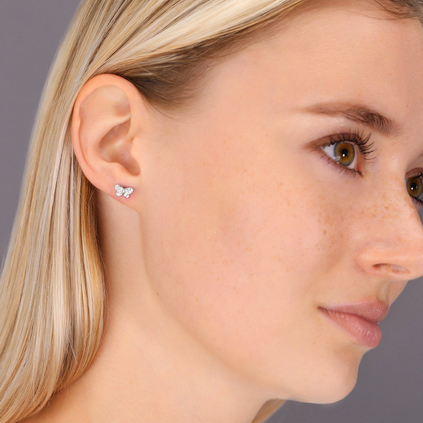 Sterling Silver Butterfly Stud Earrings