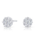 CZ Small Flower Stud Earrings in Sterling Silver