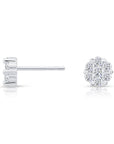 CZ Small Flower Stud Earrings in Sterling Silver