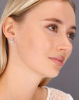 CZ Key To My Heart Earrings in Sterling Silver