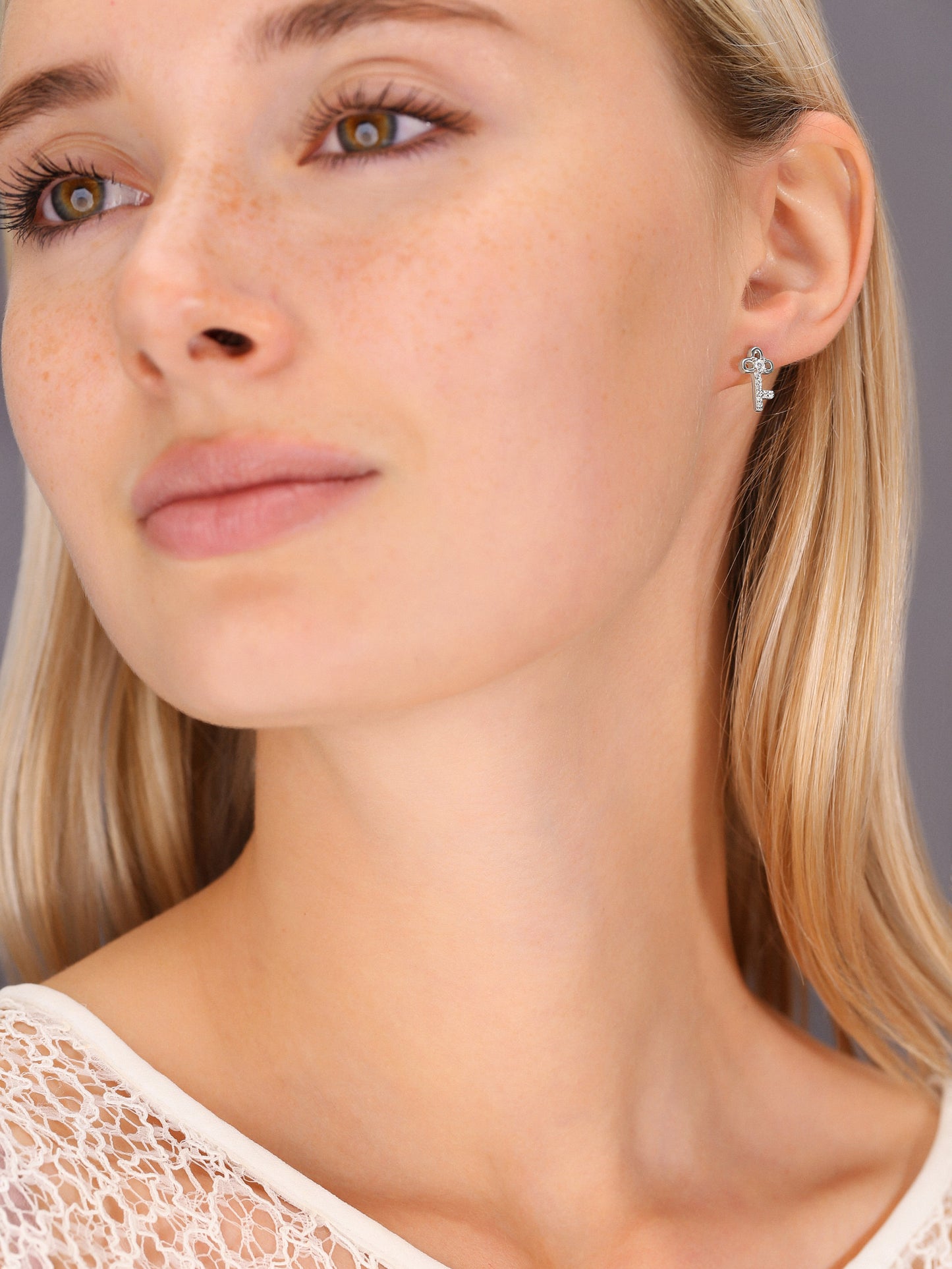 Sterling Silver Key To My Heart Earrings