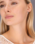 CZ Key To My Heart Earrings in Sterling Silver