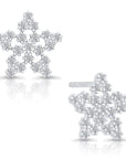 CZ Star Stud Earrings in Sterling Silver