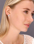 CZ Goat Stud Earrings, GOAT in Sterling Silver