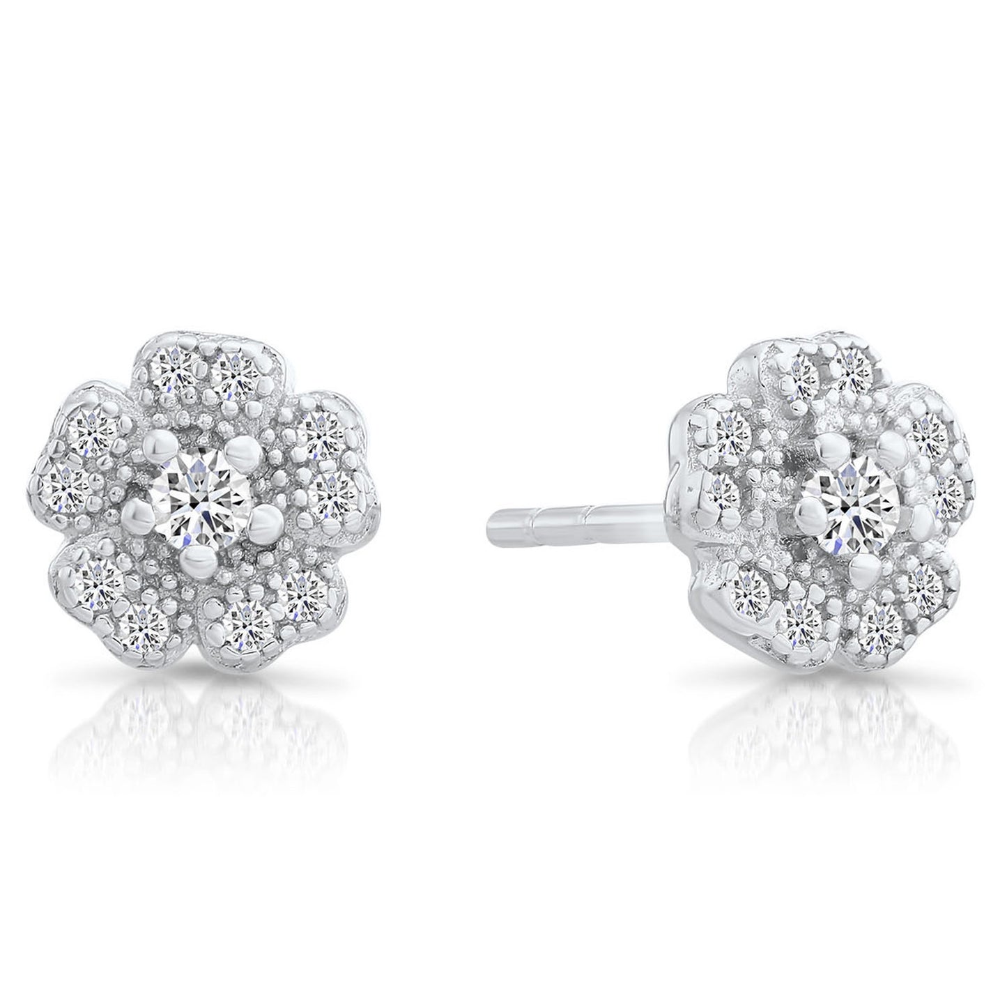Sterling Silver Flower Stud Earrings, 0615