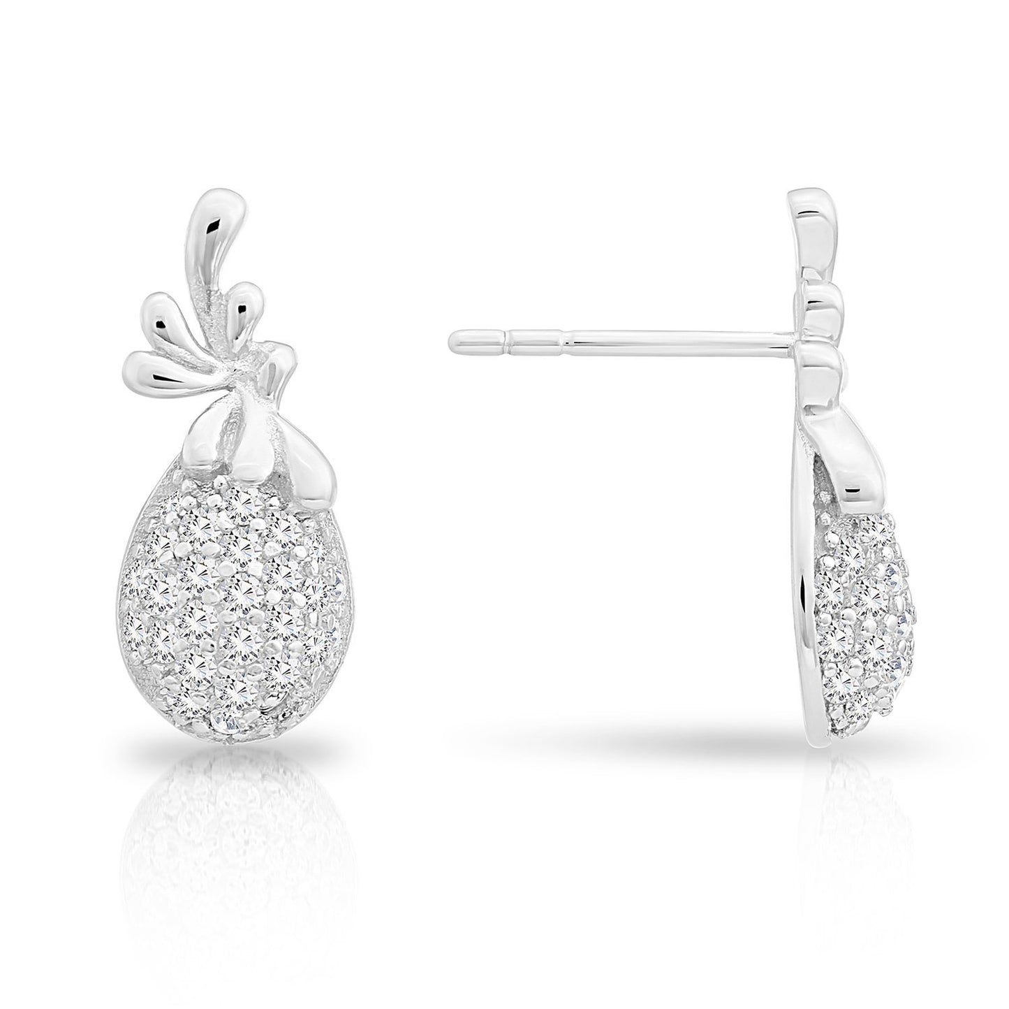 Sterling Silver Pineapple Stud Earrings, Fruit