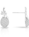 CZ Pineapple Stud Earrings, Fruit in Sterling Silver