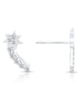 CZ Shooting Star Stud Earrings in Sterling Silver