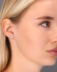 CZ Shooting Star Stud Earrings in Sterling Silver