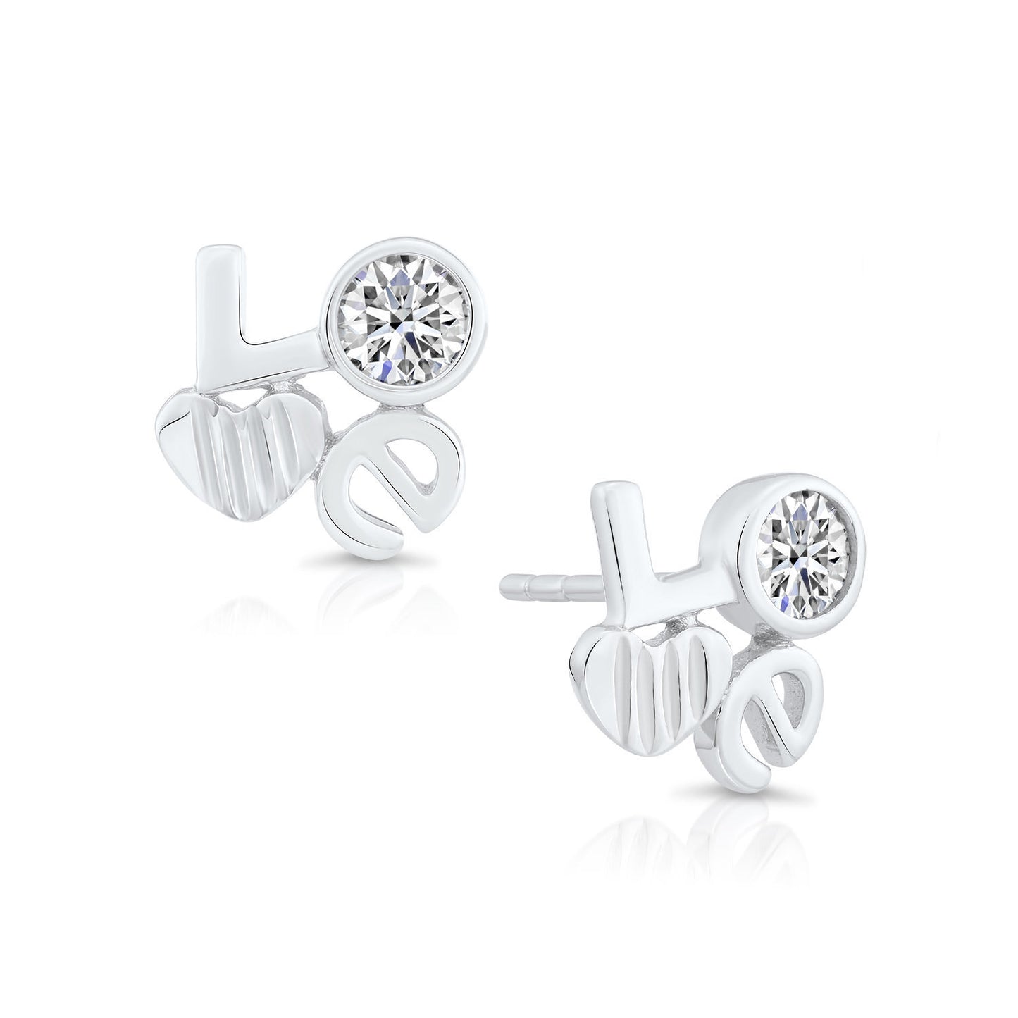 Sterling Silver LOVE Stud Earrings