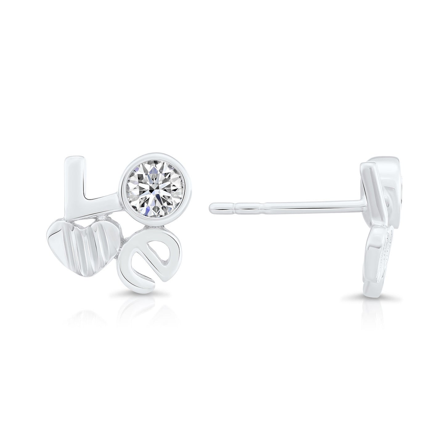 Sterling Silver LOVE Stud Earrings