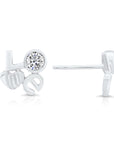 CZ LOVE Stud Earrings in Sterling Silver