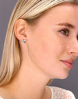 CZ LOVE Stud Earrings in Sterling Silver