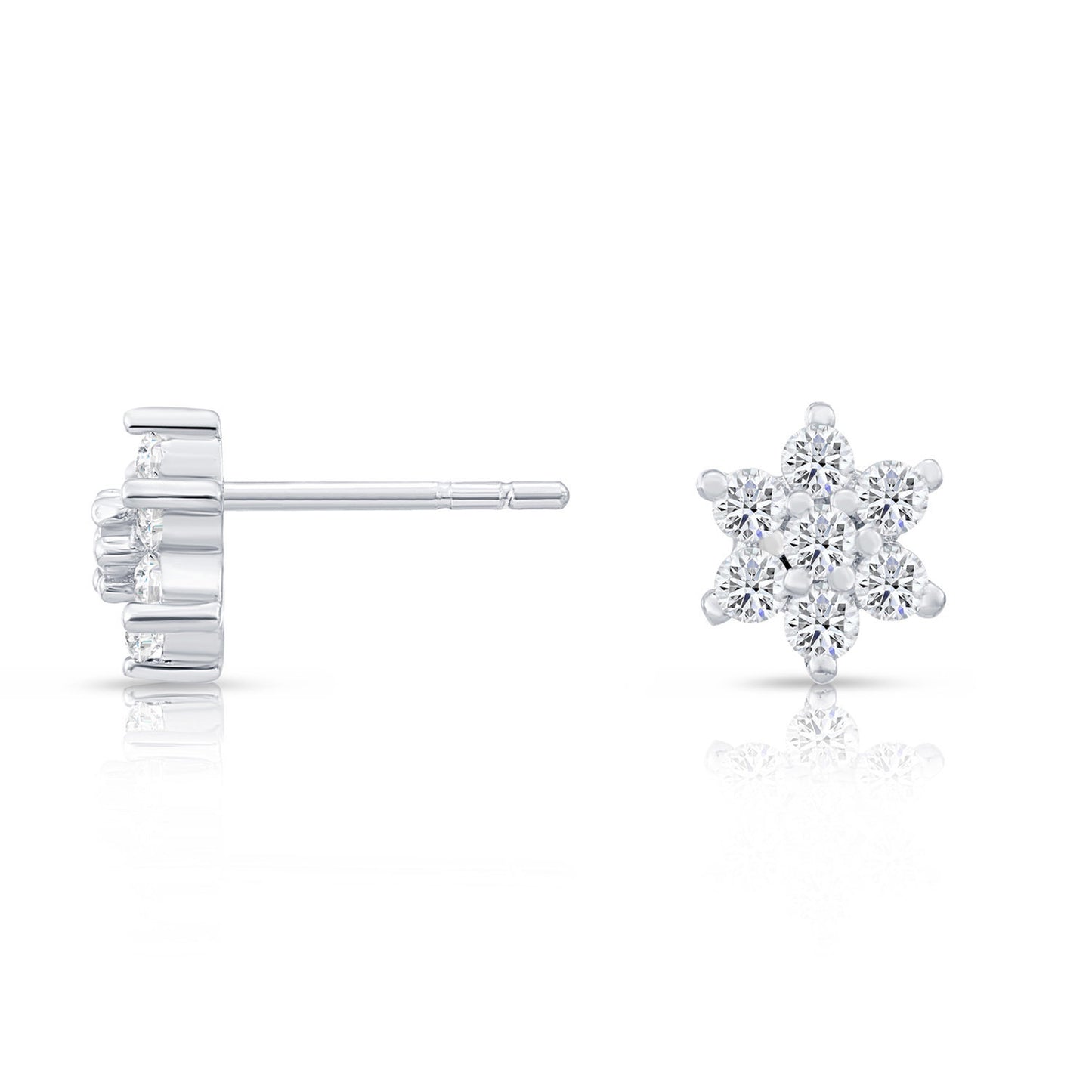 Sterling Silver Flower Stud Earrings, 0720