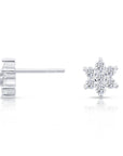 CZ Flower Stud Earrings, 0720 in Sterling Silver