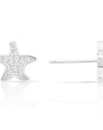 CZ Starfish Stud Earrings in Sterling Silver