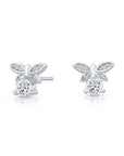 CZ Dragonfly Stud Earrings in Sterling Silver