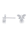CZ Dragonfly Stud Earrings in Sterling Silver
