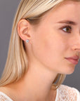 CZ Halo Star Stud Earrings in Sterling Silver