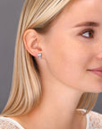 CZ Little Kitty Stud Earrings in Sterling Silver