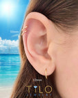 14k Yellow Gold Endless Hoop Earrings, 1mm