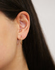 14k Yellow Gold Endless Hoop Earrings, 1mm