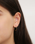 14k Yellow Gold Endless Hoop Earrings, 1mm
