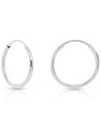 14k White Gold Endless Hoop Earrings (Unisex)