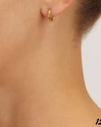 14k Yellow Gold All Around Diamond-Cut Hoop Earrings