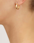14k Gold U-Shape Oval Hoop Earrings