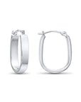14k Gold U-Shape Oval Hoop Earrings