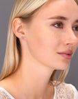 CZ Small Tear Drop Stud Earrings in Sterling Silver