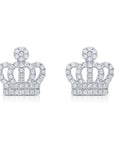 CZ Royal Crown Stud Earrings in Sterling Silver