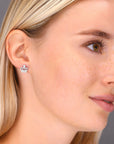 CZ Royal Crown Stud Earrings in Sterling Silver
