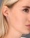 CZ Solitaire Dangle Stud Earrings in Sterling Silver