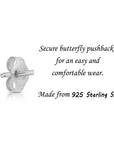 CZ Small Bear Face Stud Earrings in Sterling Silver