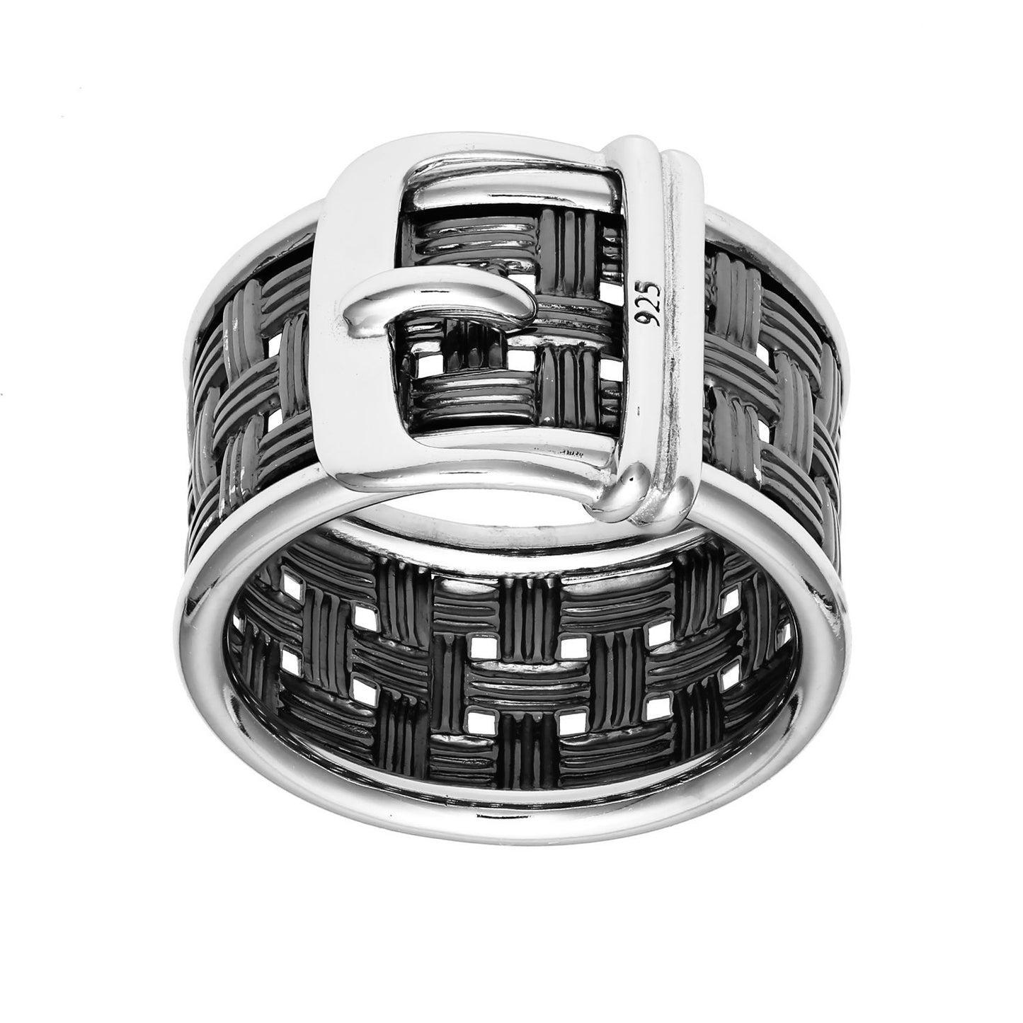 Belt Buckle Rings In 925 Sterling Silver