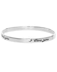 I Love You Slip-on Bangle Bracelet, 7.5'' bangle bracelet in 925 in Sterling Silver