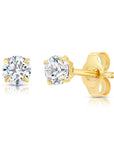 Bundle 5 Color Set! 14k Solid Yellow Gold Birthstone CZ Stud Earrings, 3mm