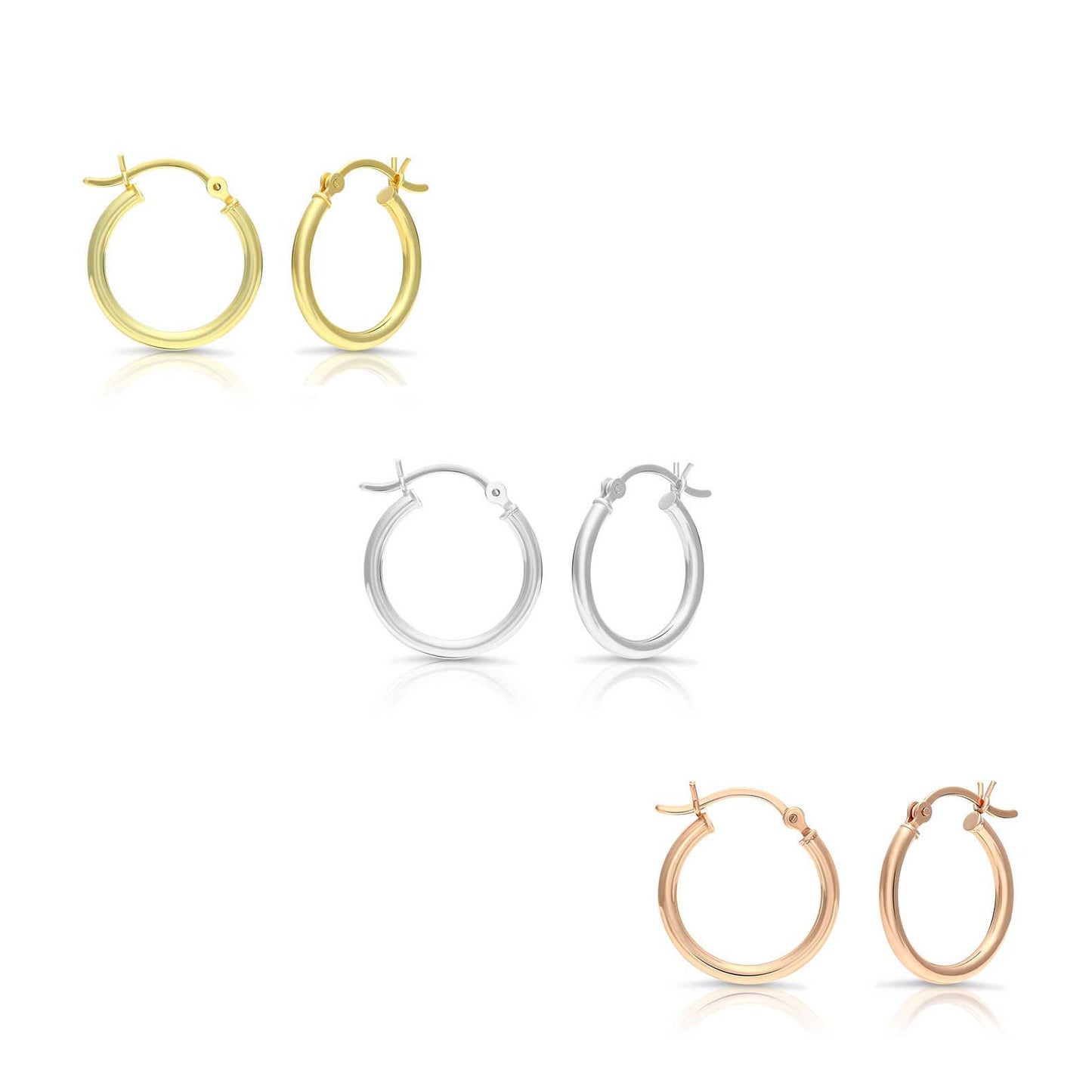 Sterling Silver Classic Hoop Earrings, 18mm