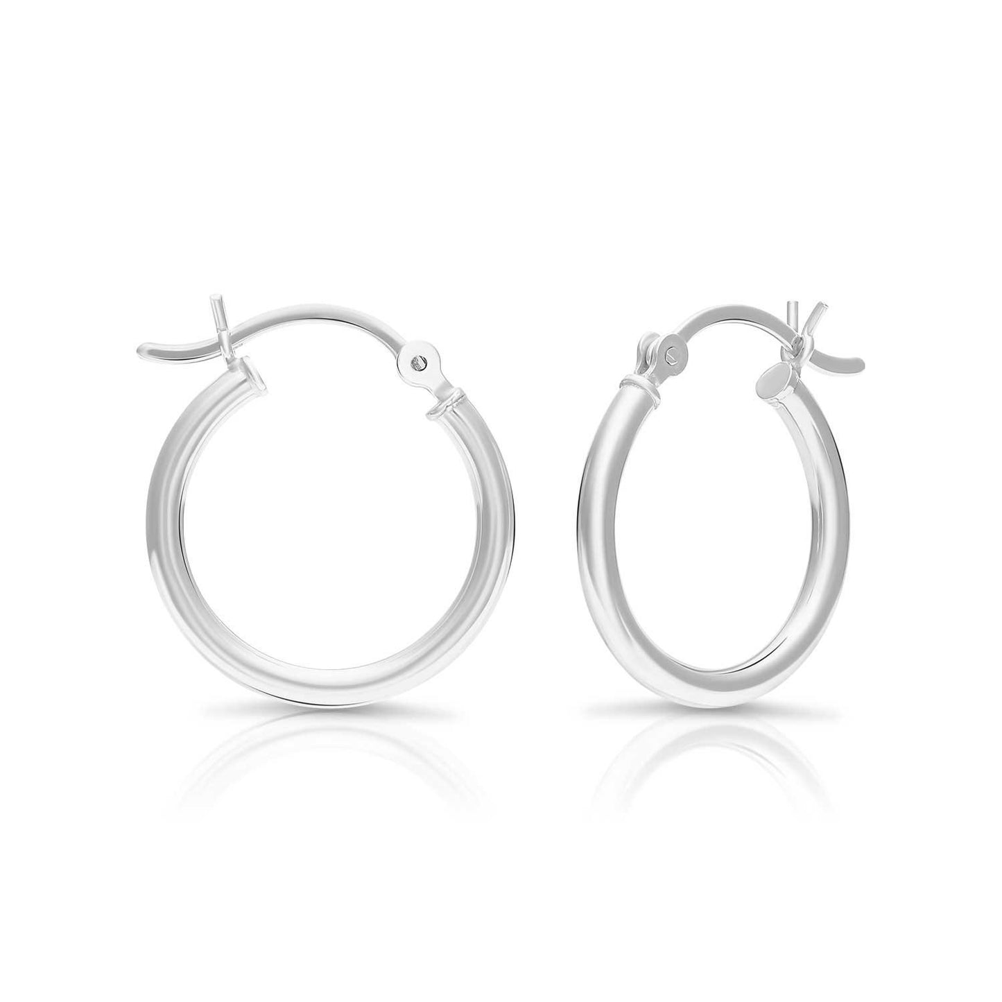 Sterling Silver Classic Hoop Earrings, 18mm