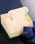 CZ Dangle Flower Earrings in Sterling Silver