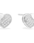 CZ Heart Stud Earrings, 1004 in Sterling Silver