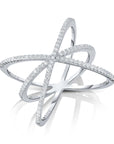 Sterling Silver Triple X Ring With Cubic Zirconias