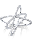 Sterling Silver Triple X Ring With Cubic Zirconias