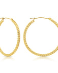 14k Yellow Gold Textured Hoop Earrings, The Twist Collection