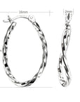 Twisted Round Hoop Earrings in 925 in Sterling Silver