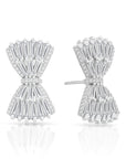 CZ Elegant Bow Stud Earrings, Bridal Jewelry in Sterling Silver
